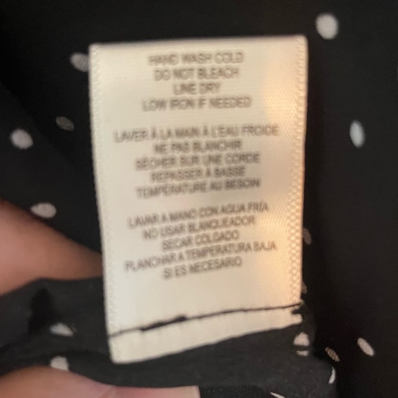 Bobeau Polka Dot Button Up Puff Sleeve Blouse - Picture 9 of 10